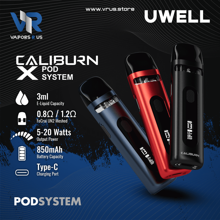 UWELL - Caliburn X Kit 850mAh | Vapors R Us LLC
