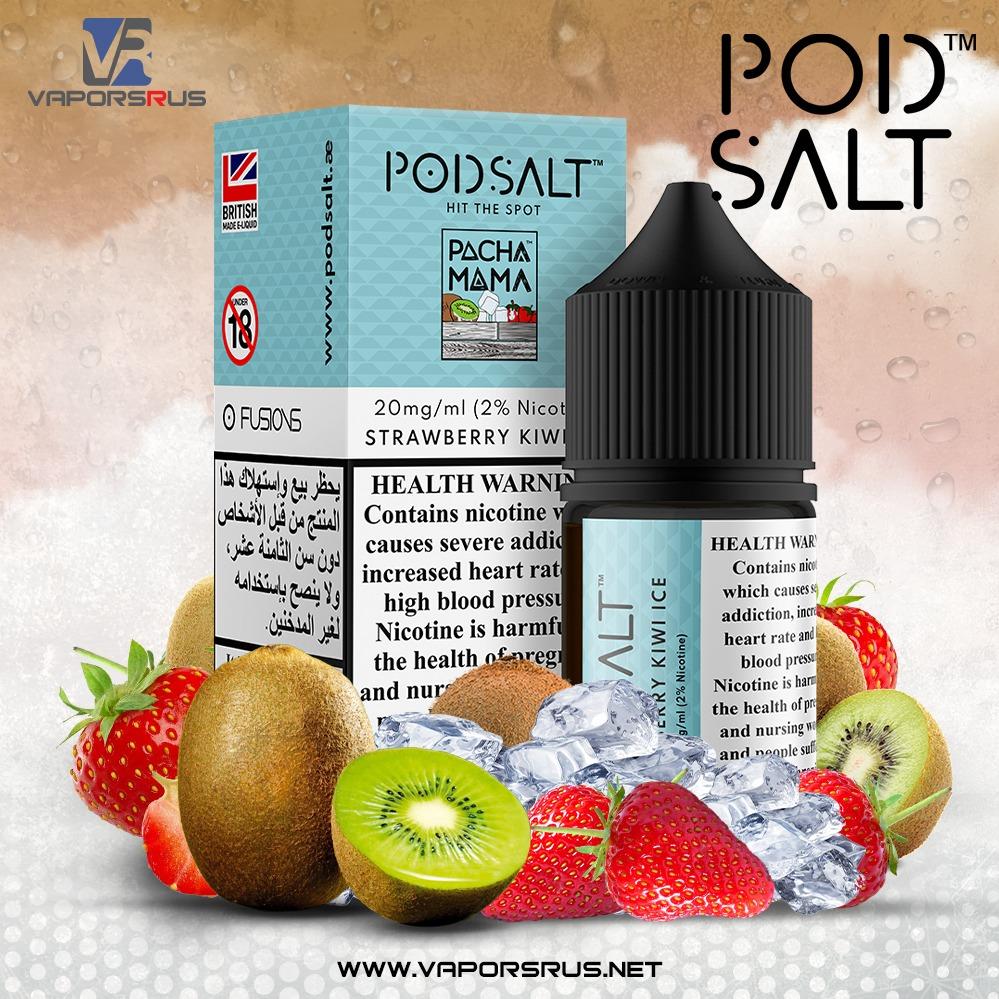 POD SALT FUSIONS - Pacha Mama Strawberry Kiwi Ice 30ml (SaltNic) | Vapors R Us LLC