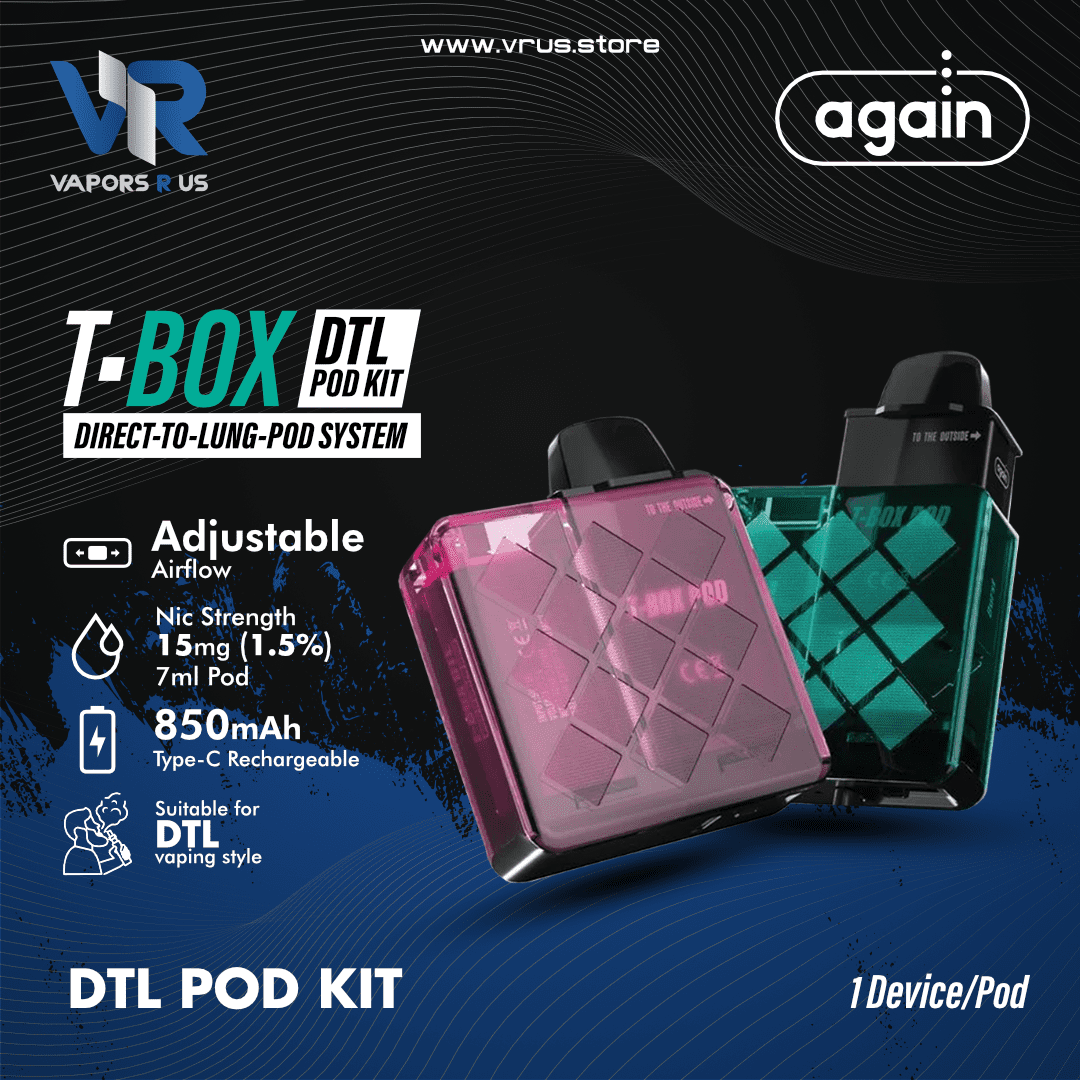Again T-Box Pod Kit Disposable Pods | Vapors R Us LLC