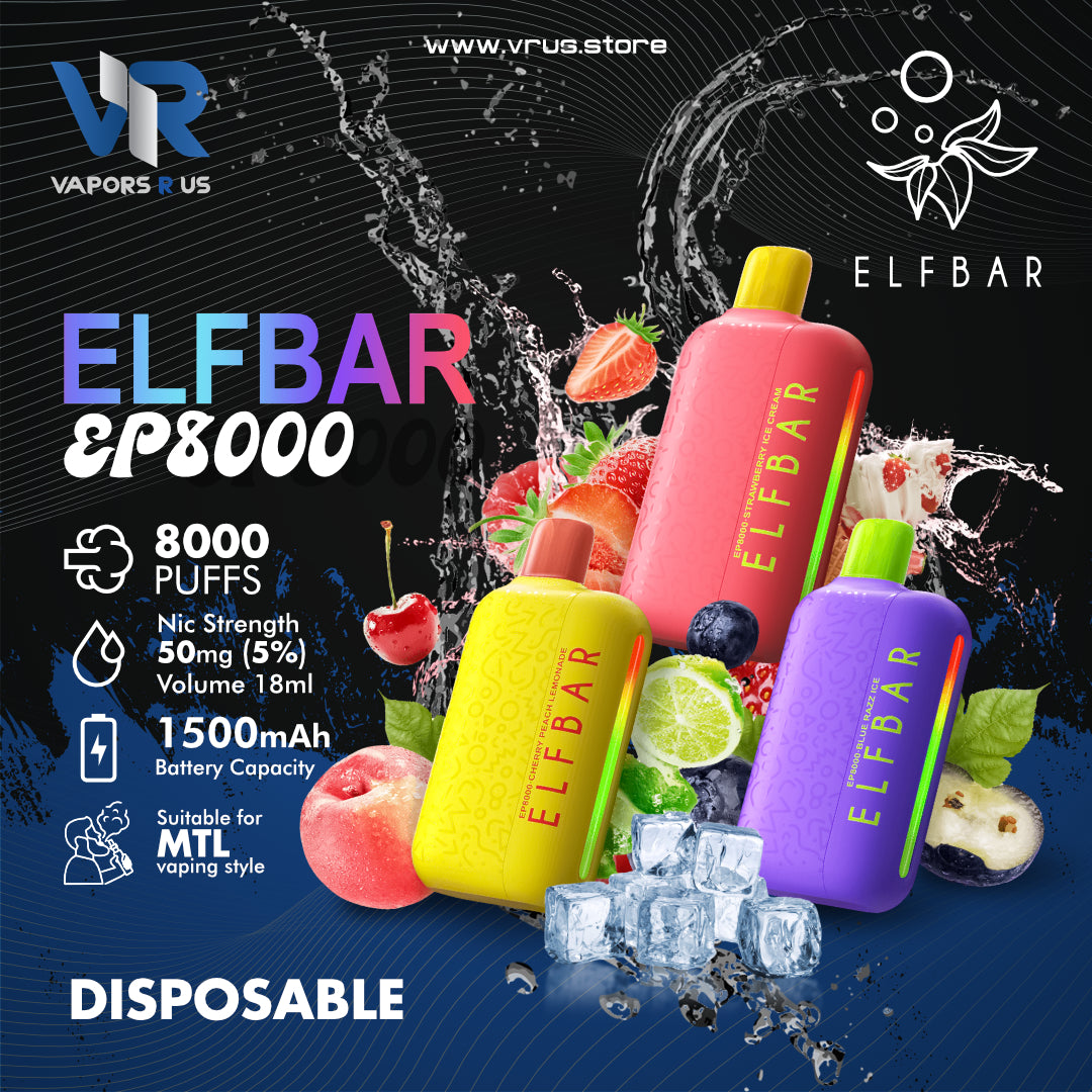 Elf Bar - EP 8000 Puffs 50mg (NON Rechargeable)