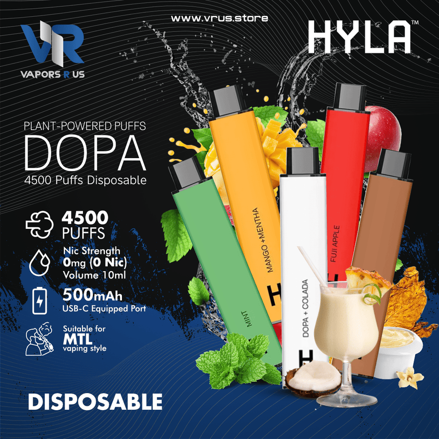HYLA - Dopa 4500 Puffs 0mg Disposable