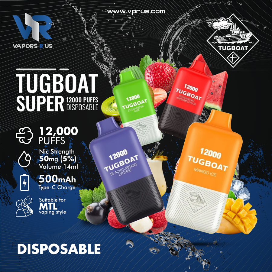 TUGBOAT Super 12000 Puffs Disposable