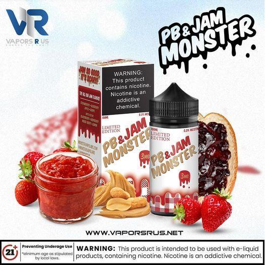 PB & JAM MONSTER - Strawberry 3mg