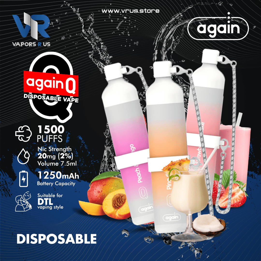 AGAIN - Q Disposable Device (1500 DL Puffs 20mg) | Vapors R Us LLC