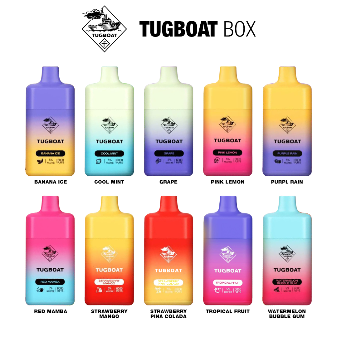 TUGBOAT Disposable Box Vape Device 6000 Puffs 600mAh 2% | Vapors R Us LLC