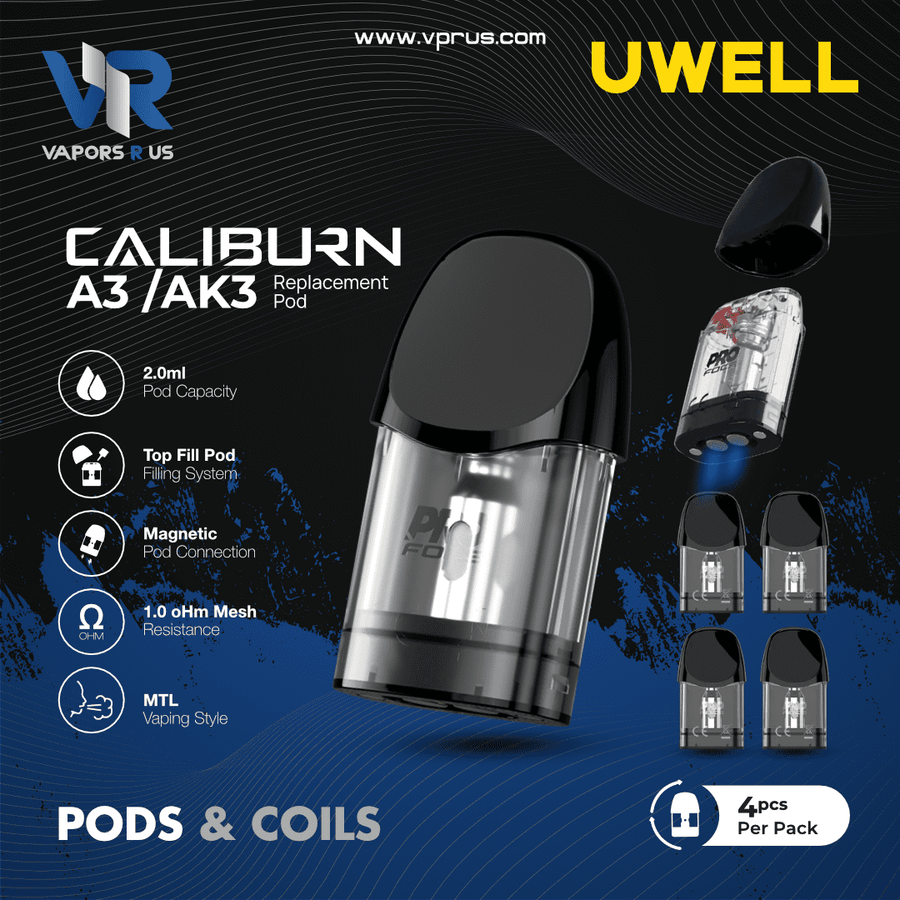 UWELL - Caliburn A3/AK3 Replacement Pods | Vapors R Us LLC