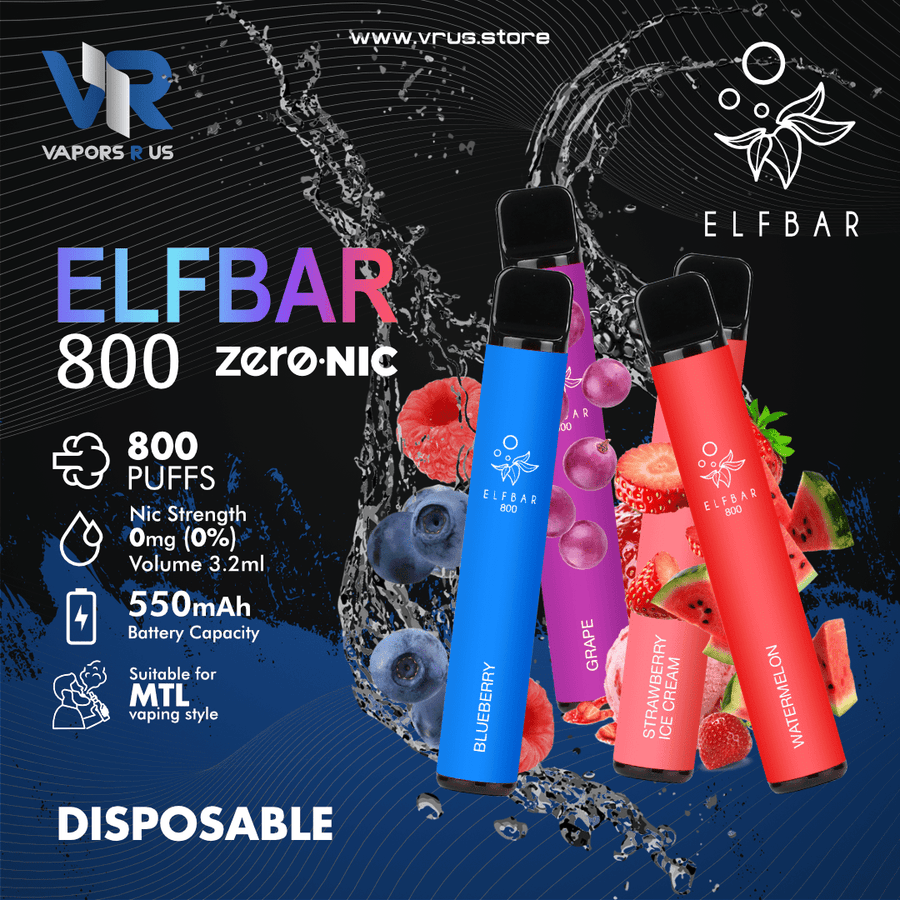 ELF BAR - 800 Puffs Disposable Pod Device 550mAh | Vapors R Us LLC