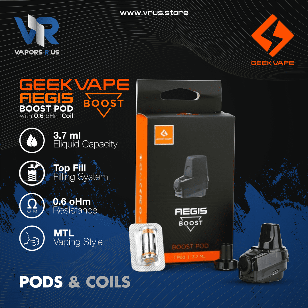 GEEKVAPE - AEGIS Boost Replacement Pod With Coil (0.6 Ohm) | Vapors R Us LLC