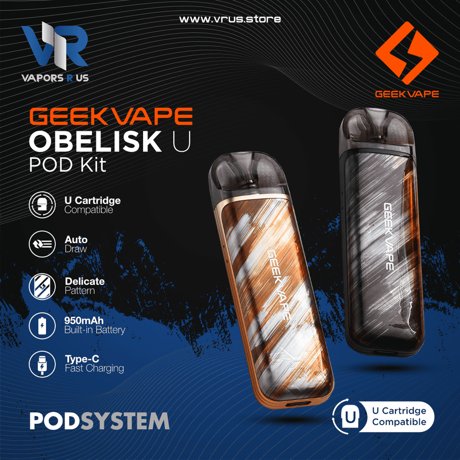 GEEKVAPE - Obelisk U Pod Kit 950mAh (GEEKVAPE U Series) | Vapors R Us LLC