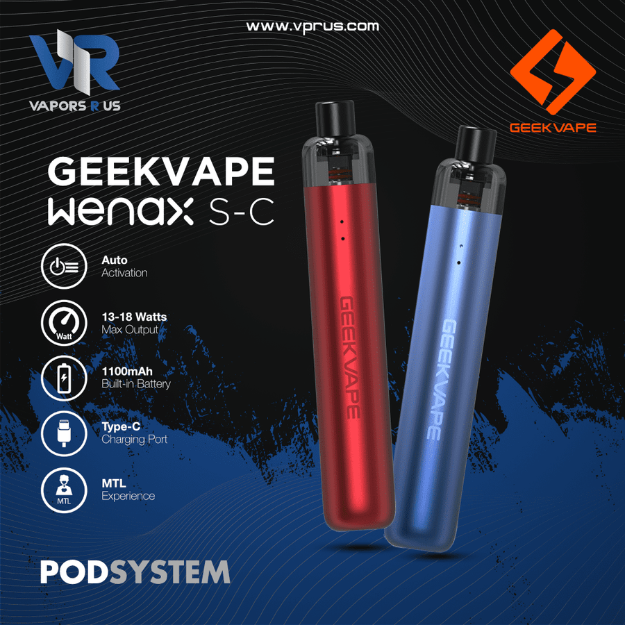 GEEKVAPE - Wenax S-C Pod Starter Kit 1100mAh | Vapors R Us LLC