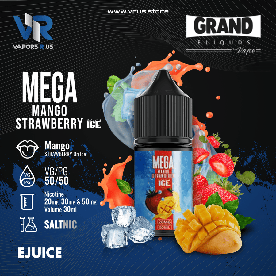 GRAND ELIQUIDS - MEGA Mango Strawberry Ice 30ml