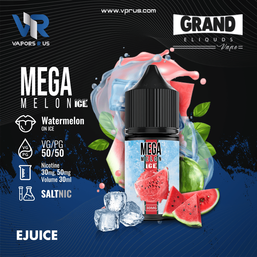 GRAND ELIQUIDS - Mega Melon Ice 30ml (SaltNic) | Vapors R Us LLC
