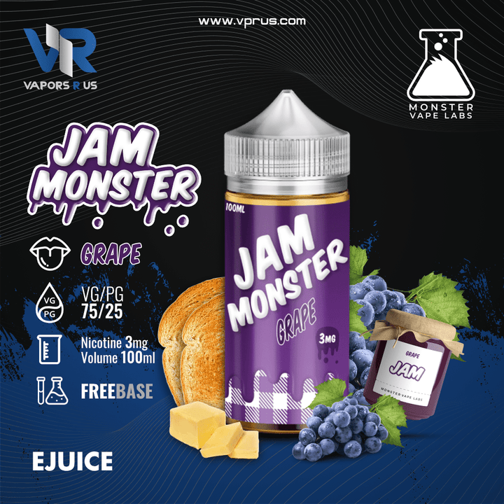 JAM MONSTER - Grape 3mg | Vapors R Us LLC