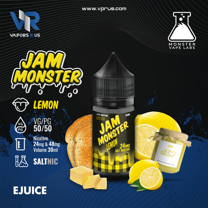 JAM MONSTER - Lemon 30ml (SaltNic) | Vapors R Us LLC