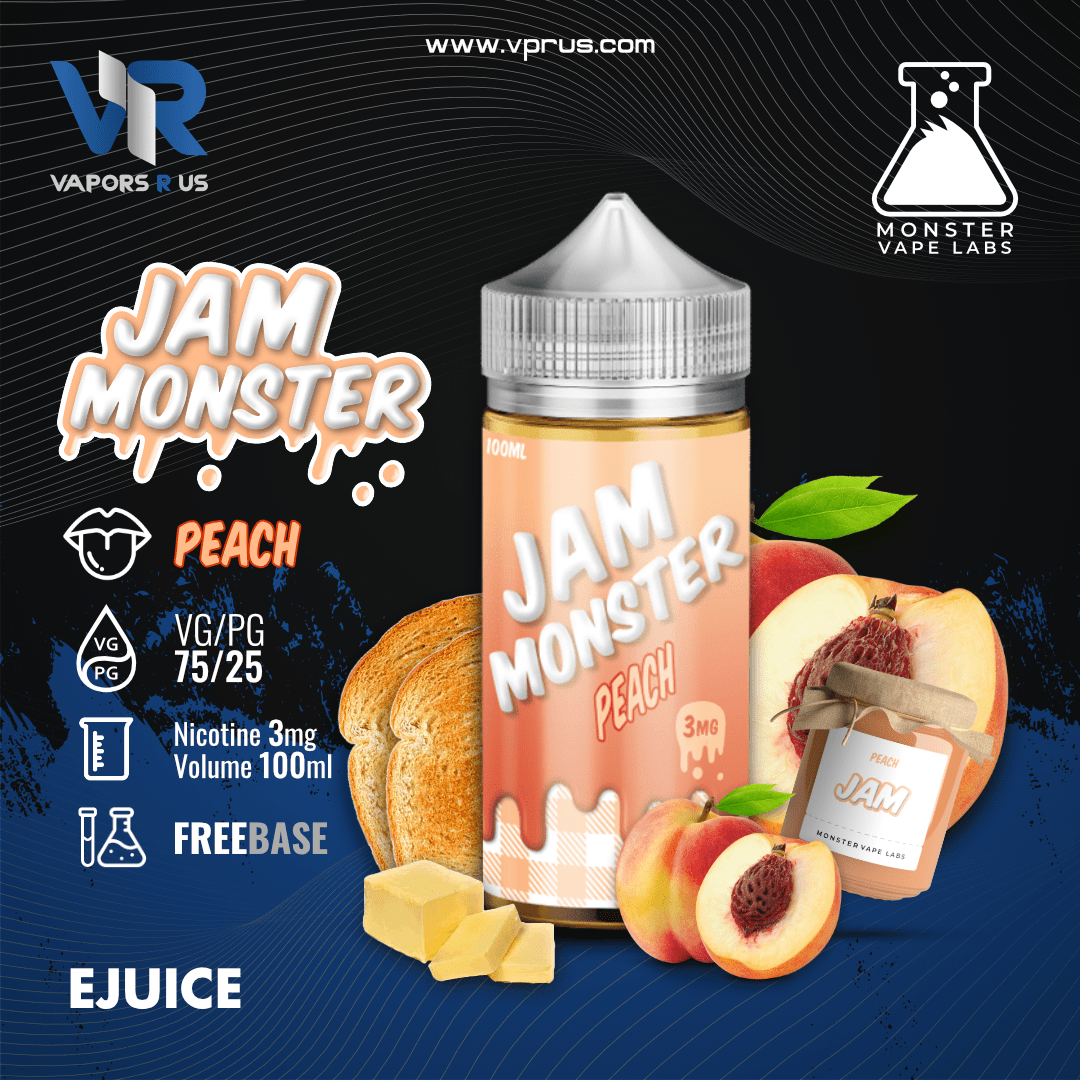 JAM MONSTER - Peach 3mg | Vapors R Us LLC