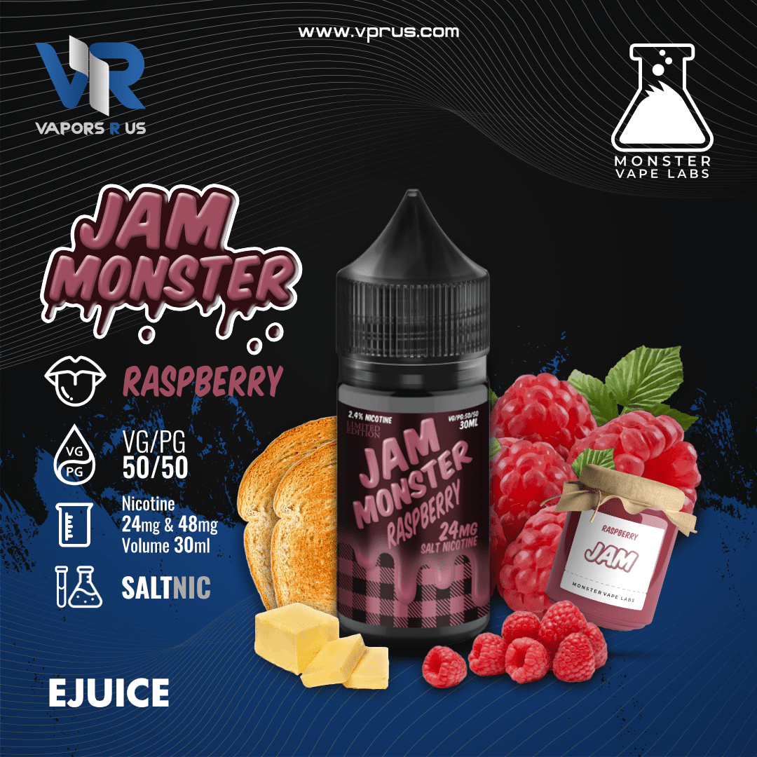 JAM MONSTER - Raspberry 30ml (SaltNic) | Vapors R Us LLC