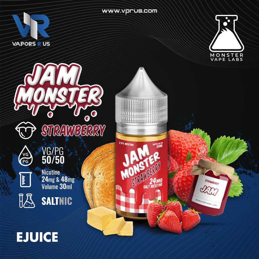 JAM MONSTER - Strawberry 30ml (SaltNic) | Vapors R Us LLC