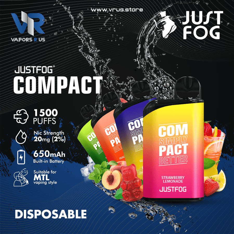 JUSTFOG - COMPACT Disposable Device (1500 Puffs - 2%) | Vapors R Us LLC