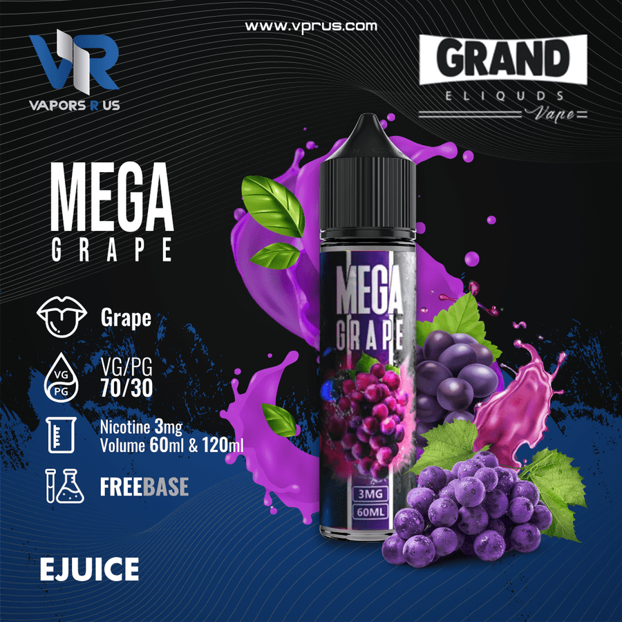 GRAND ELIQUIDS - Mega Grape 3mg | Vapors R Us LLC