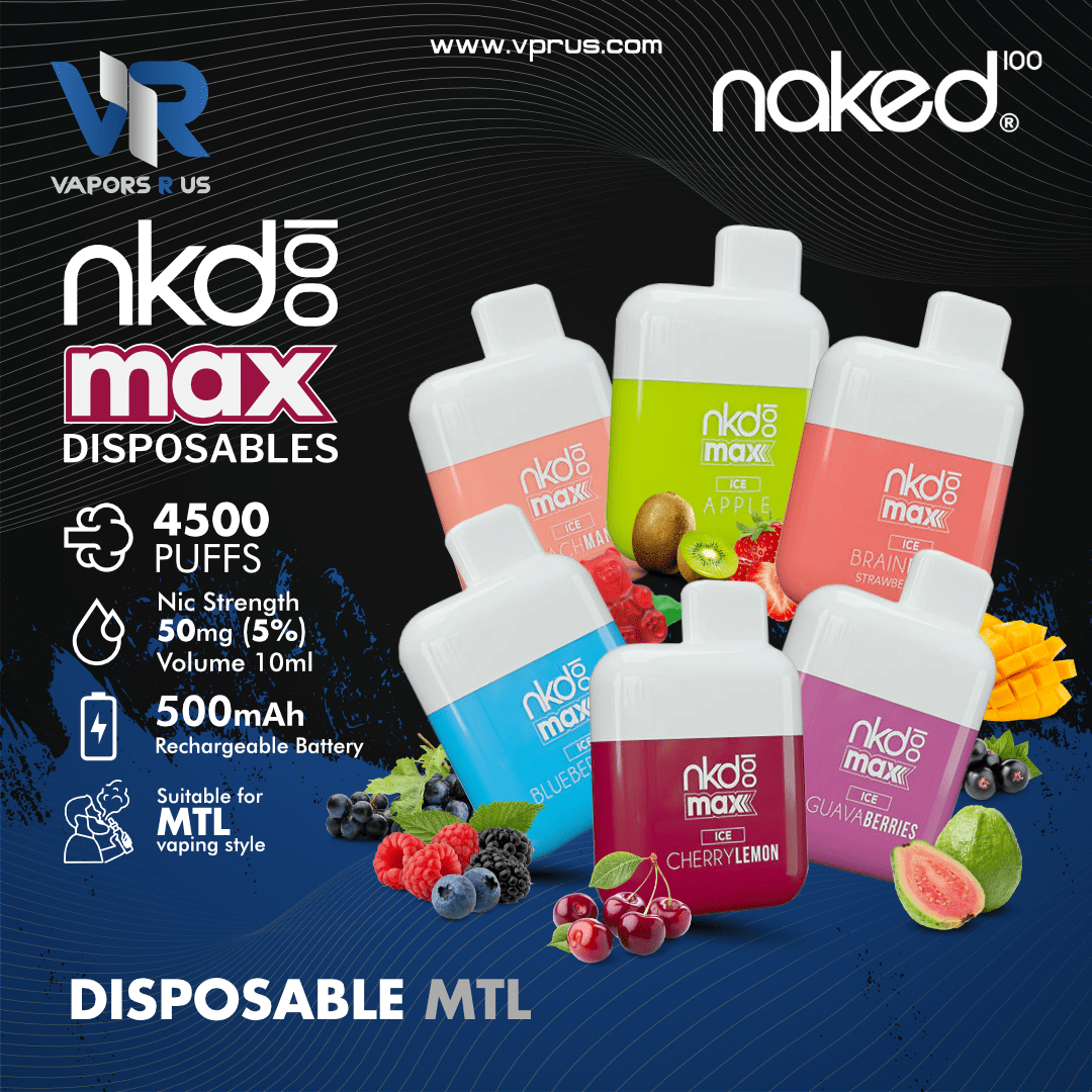 Naked 100 Max Disposable Vape (4500 Puffs 5%) | Vapors R Us LLC