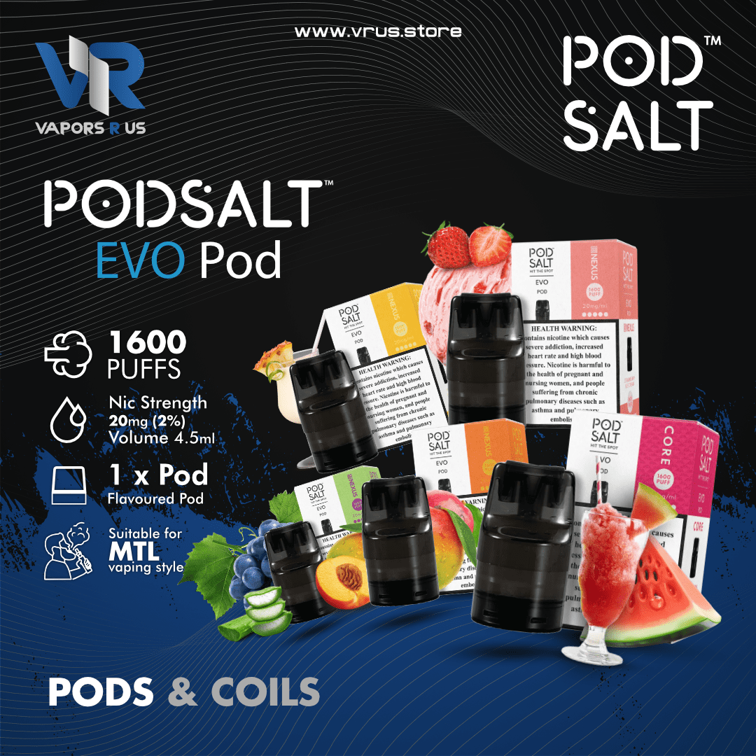 POD SALT - EVO Replacement Pods (1600 Puffs - 20mg) | Vapors R Us LLC