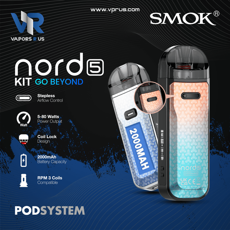 SMOK - NORD 5 Pod System Kit 2000mAh 5ml | Vapors R Us LLC
