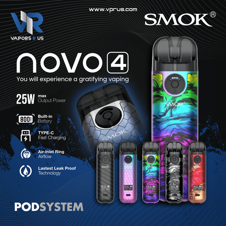 SMOK - NOVO 4 25W Pod Kit 800mAh | Vapors R Us LLC