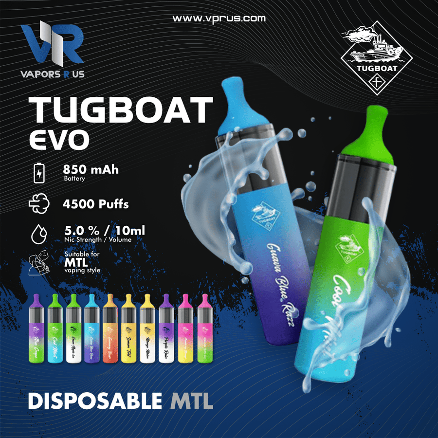 TUGBOAT - EVO Disposable Vape Device 4500 Puffs 850mAh | Vapors R Us LLC