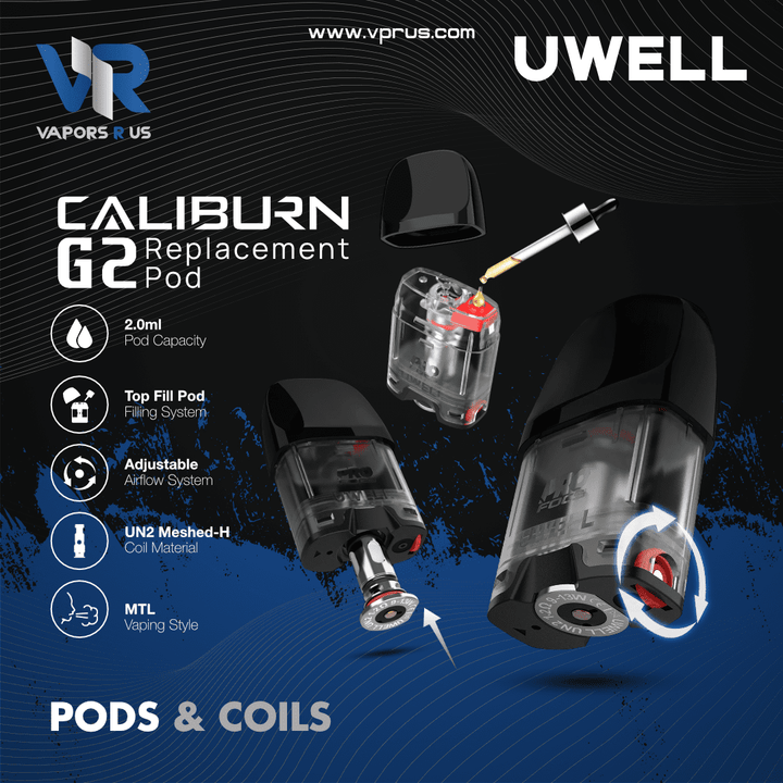 UWELL - Caliburn G2/GK2 Replacement Pod Cartridge | Vapors R Us LLC