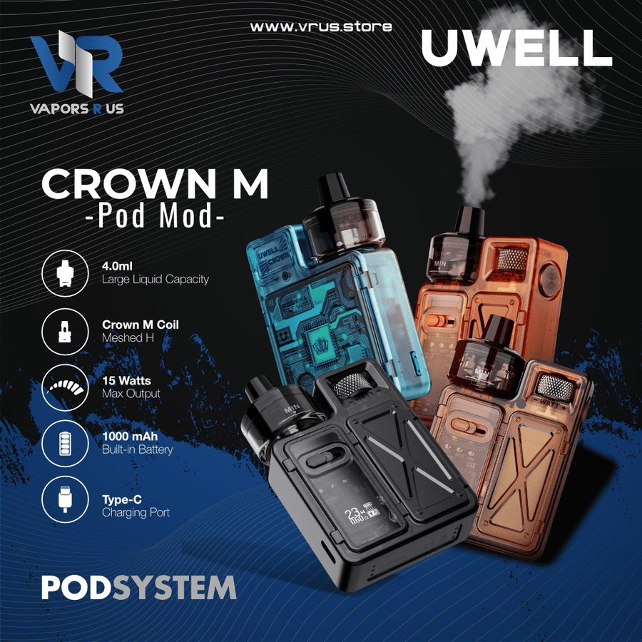 UWELL - Crown M 35W Pod Mod Kit 1000mAh | Vapors R Us LLC