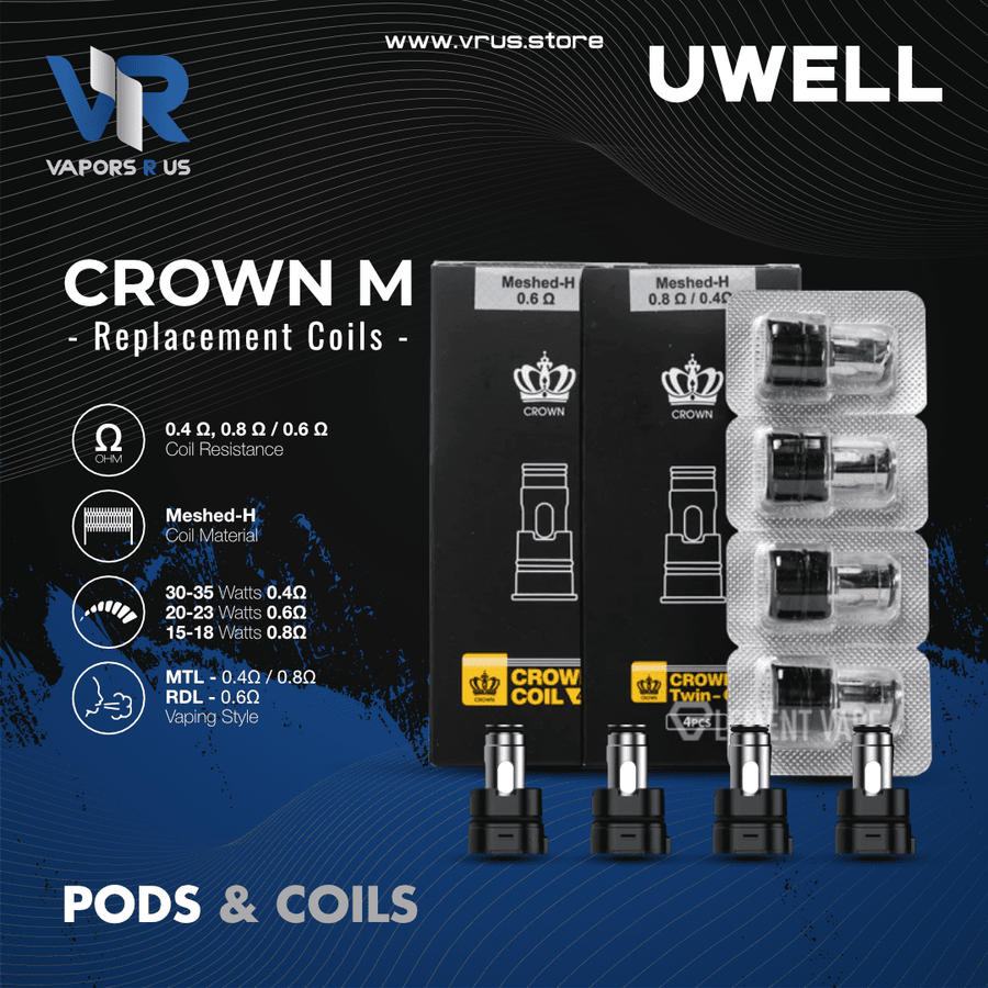 UWELL - Crown M Replacement Coils | Vapors R Us LLC