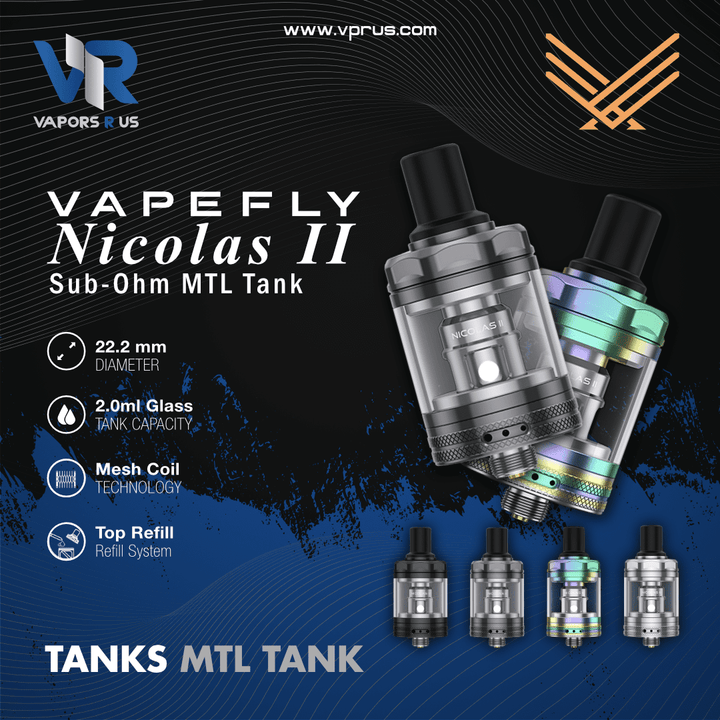 VAPEFLY - Nicolas II MTL Tank 2ml | Vapors R Us LLC
