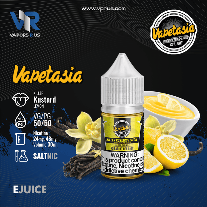 VAPETASIA - Killer Kustard Lemon 30ml (SaltNic) | Vapors R Us LLC
