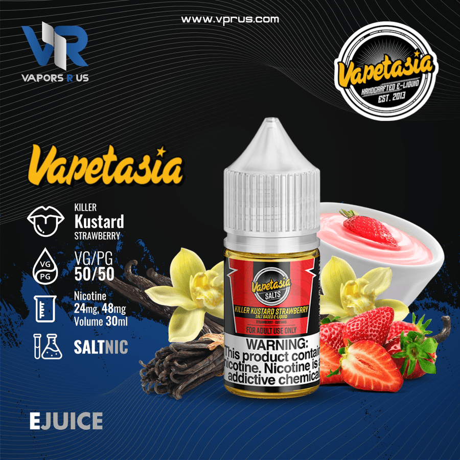 VAPETASIA - Killer Kustard Strawberry 30ml (SaltNic) | Vapors R Us LLC