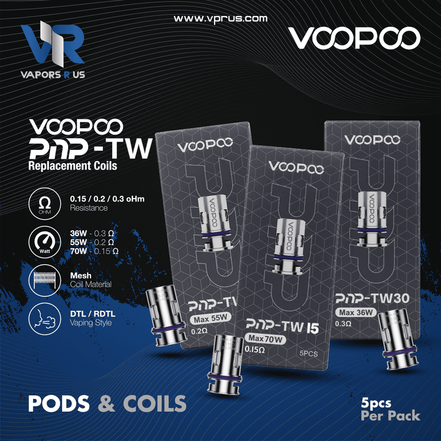 VOOPOO - PNP TW Replacement Coils (5Pcs Pack) | Vapors R Us LLC