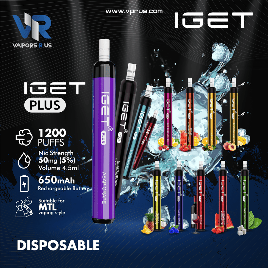 IGET - Plus 1200 Puffs Disposable Device | Vapors R Us LLC