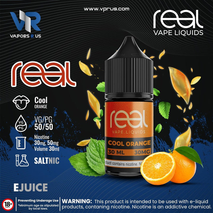 REAL VAPE - Cool Orange 30ml (SaltNic) | Vapors R Us LLC