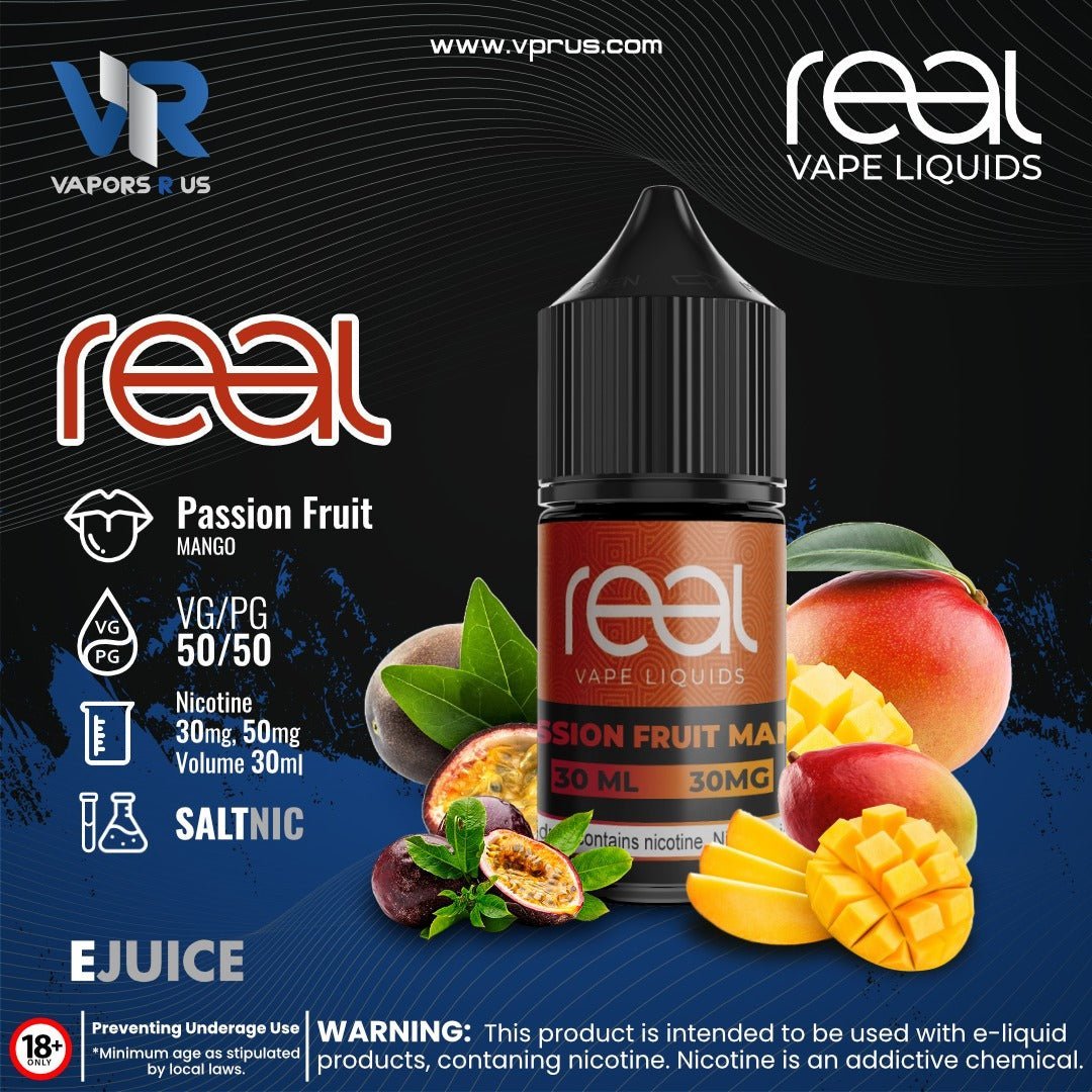 REAL VAPE - Passion Fruit Mango 30ml (SaltNic) | Vapors R Us LLC