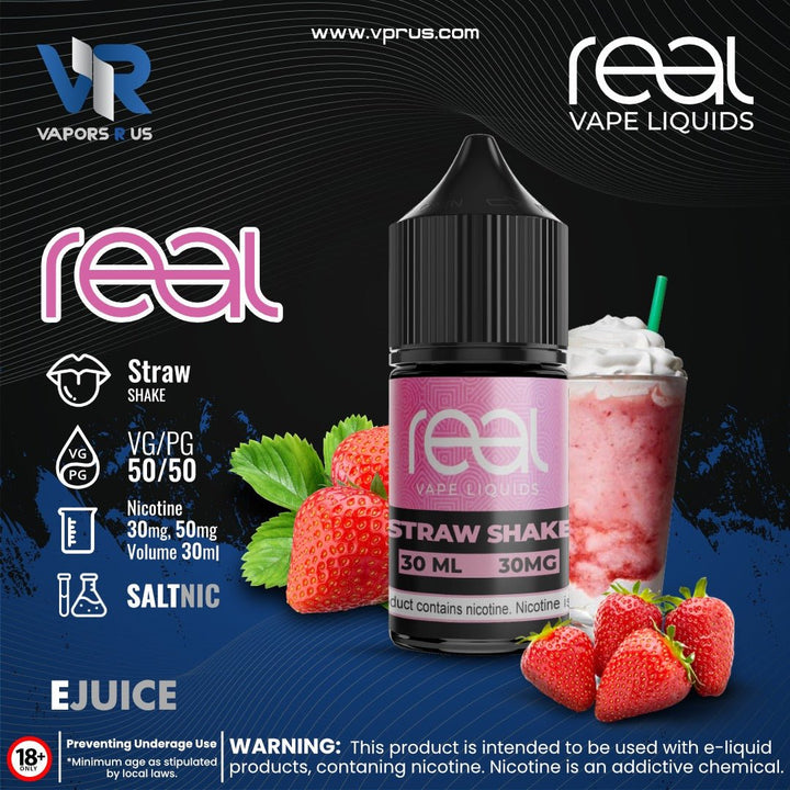 REAL VAPE - Straw Shake 30ml (SaltNic) | Vapors R Us LLC