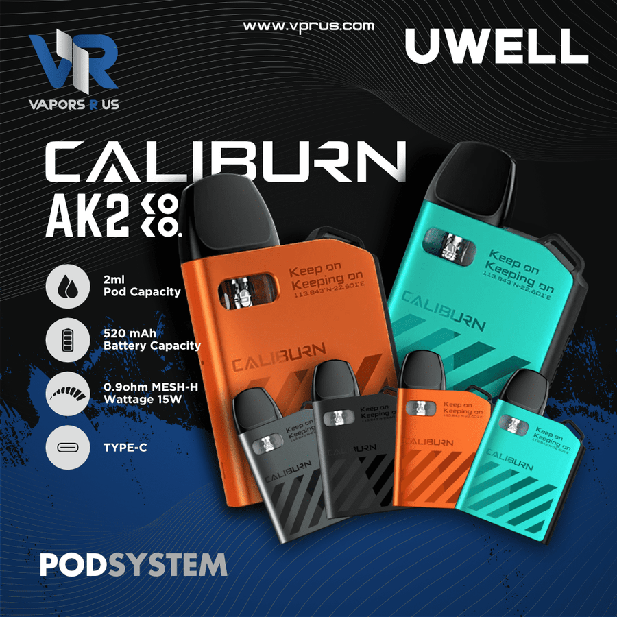 UWELL - Caliburn AK2 Pod Kit 520mAh | Vapors R Us LLC