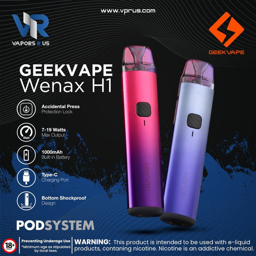 GEEKVAPE - WENAX H1 Pod System Kit 1000mAh 2.5ml | Vapors R Us LLC